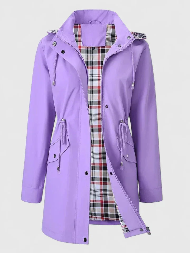 Women's Zip-Up Hood Parka – Drawstring Waist