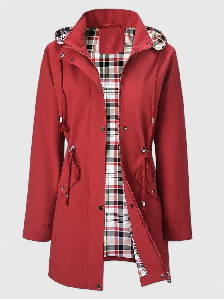 Women's Zip-Up Hood Parka – Drawstring Waist