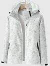 Women's Zip-Up Hood Jacket – Leaf Print