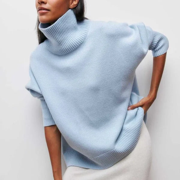 Women's Knit Roll Neck Jumper – Ribbed Cuffs
