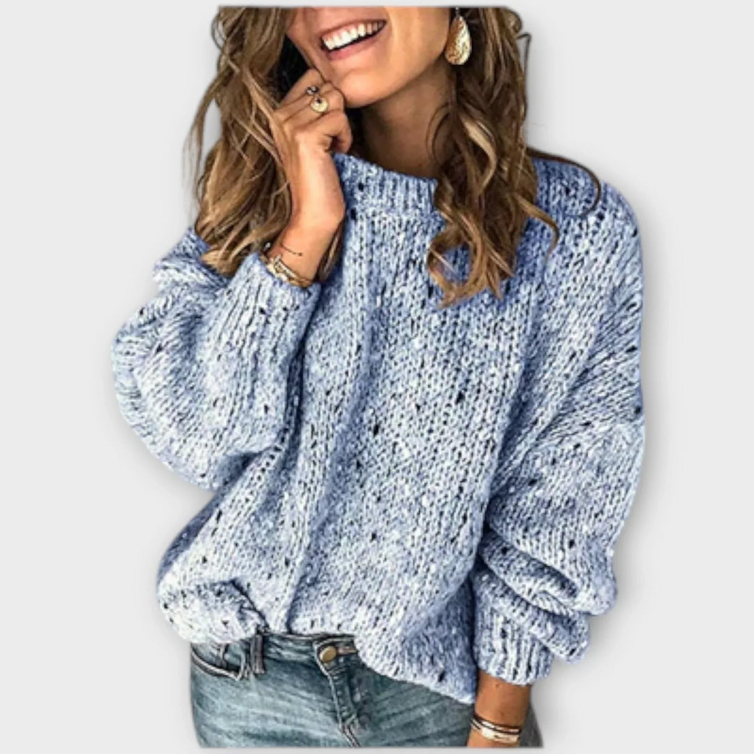 Women's Knit Crew Neck Jumper – Speckled Texture