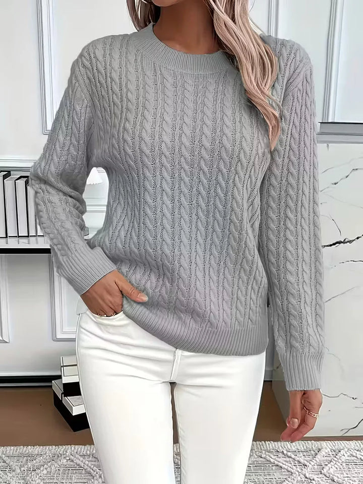 Women's Cable Knit Crew Neck Jumper