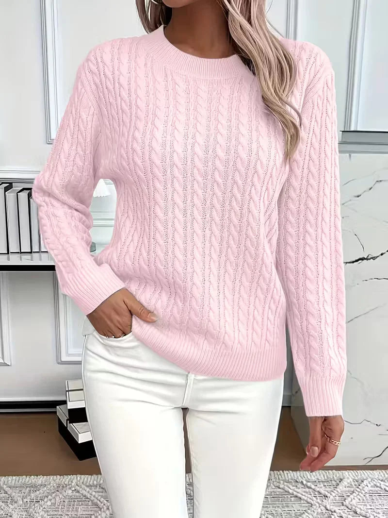 Women's Cable Knit Crew Neck Jumper