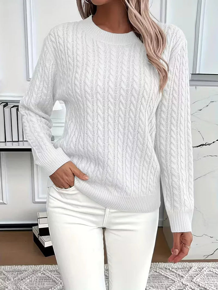 Women's Cable Knit Crew Neck Jumper