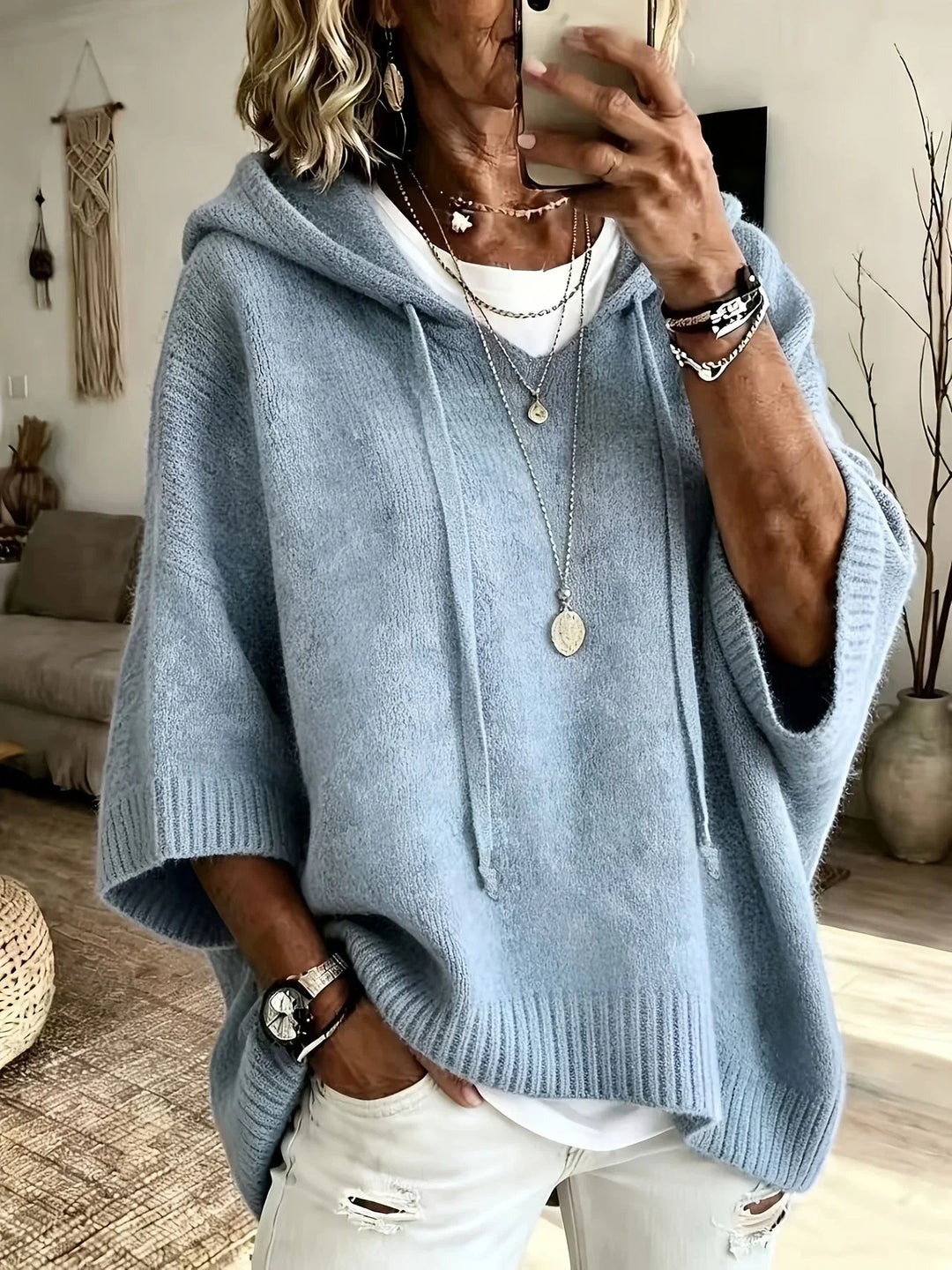 Women's Oversized Jumper, Drawstring Hood