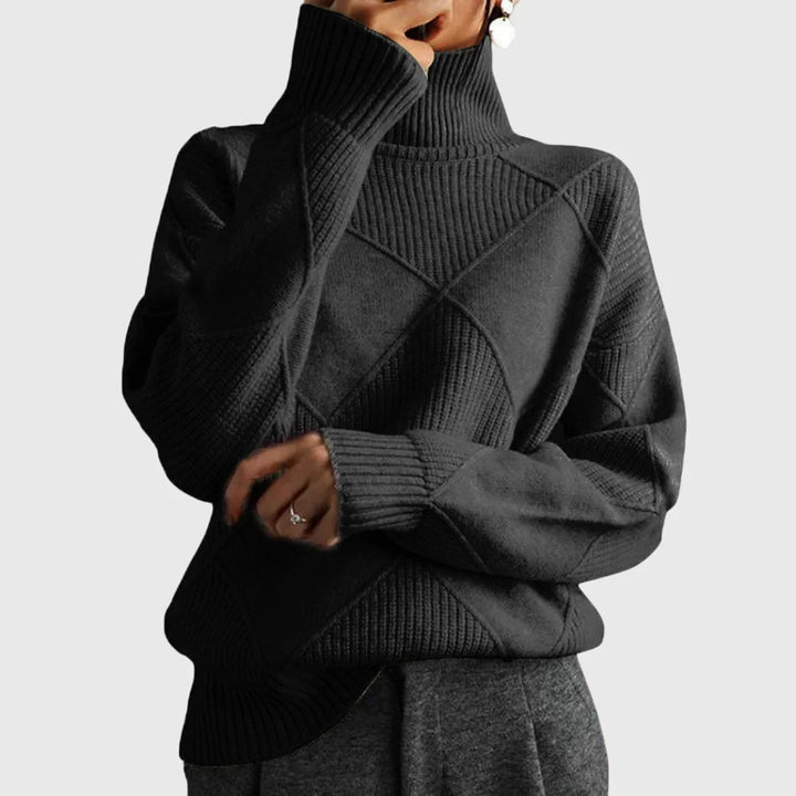 Women's Turtleneck Jumper, Cosy Chunky Oversized Knit
