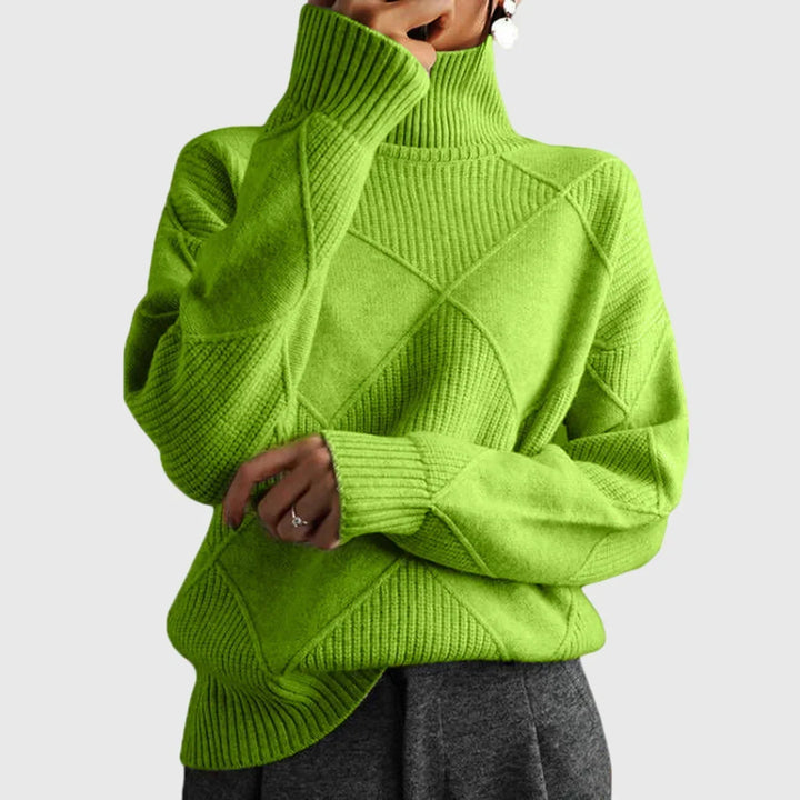 Women's Turtleneck Jumper, Cosy Chunky Oversized Knit