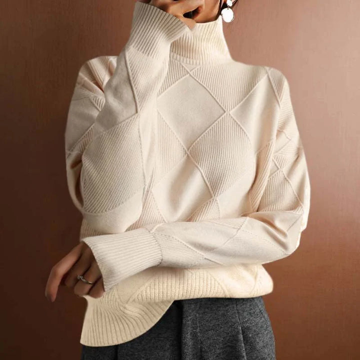 Women's Turtleneck Jumper, Cosy Chunky Oversized Knit