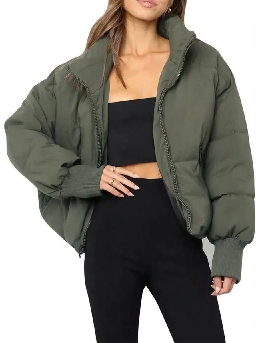 Women's Cropped Puffer Jacket – Zip