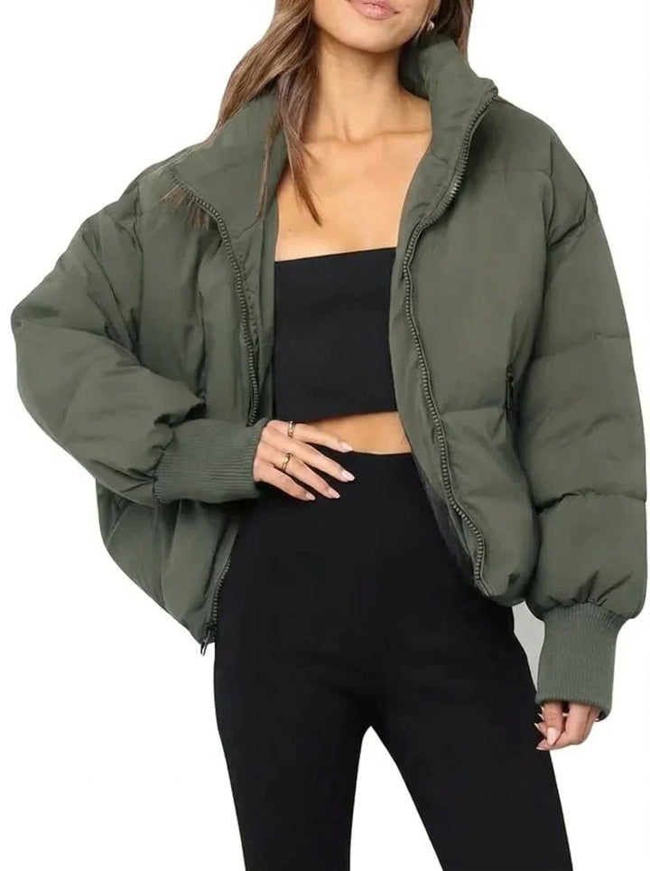 Women's Cropped Puffer Jacket – Zip