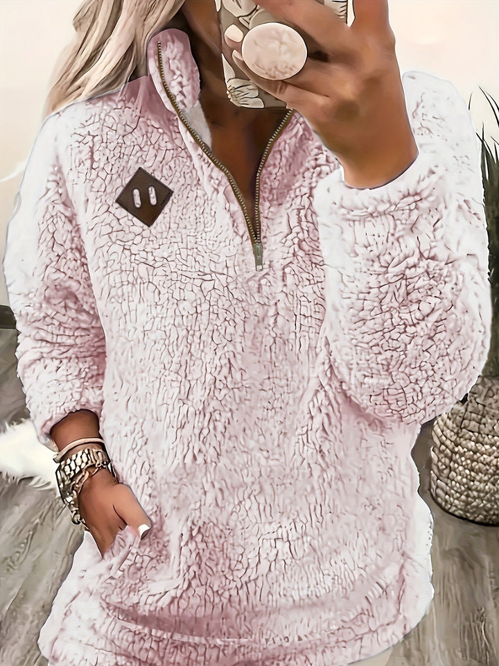 Women's Jumper – Relaxed Half-Zip Textured