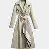 Women's Trench Coat – Belted Midi Length Notch Collar