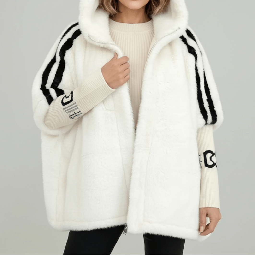 Women's Jacket – Oversized Hooded Faux Fur Zip-Up Winter