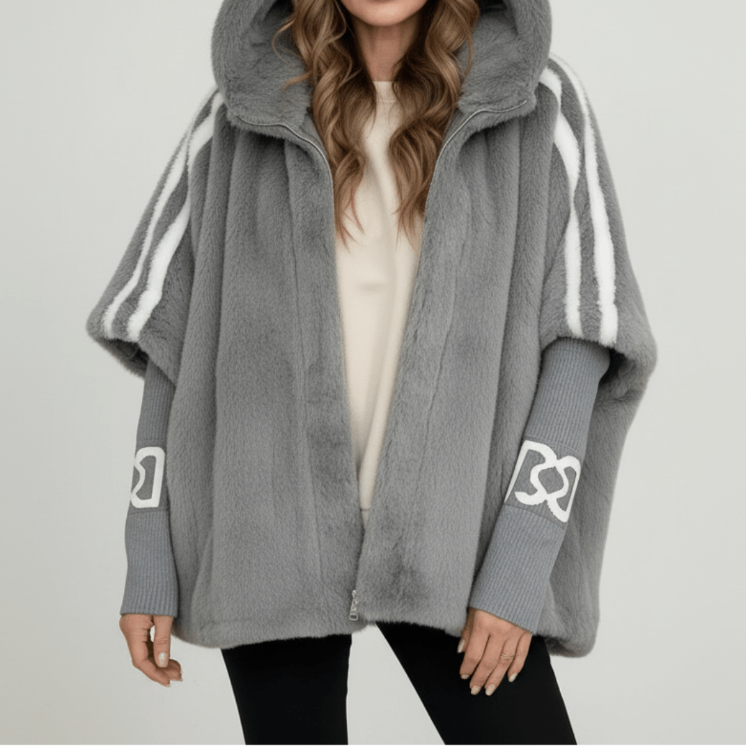 Women's Jacket – Oversized Hooded Faux Fur Zip-Up Winter