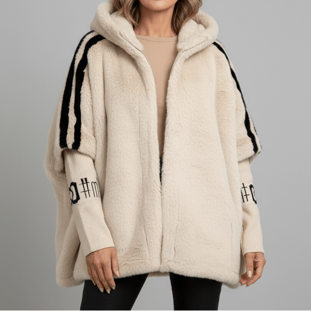 Women's Jacket – Oversized Hooded Faux Fur Zip-Up Winter