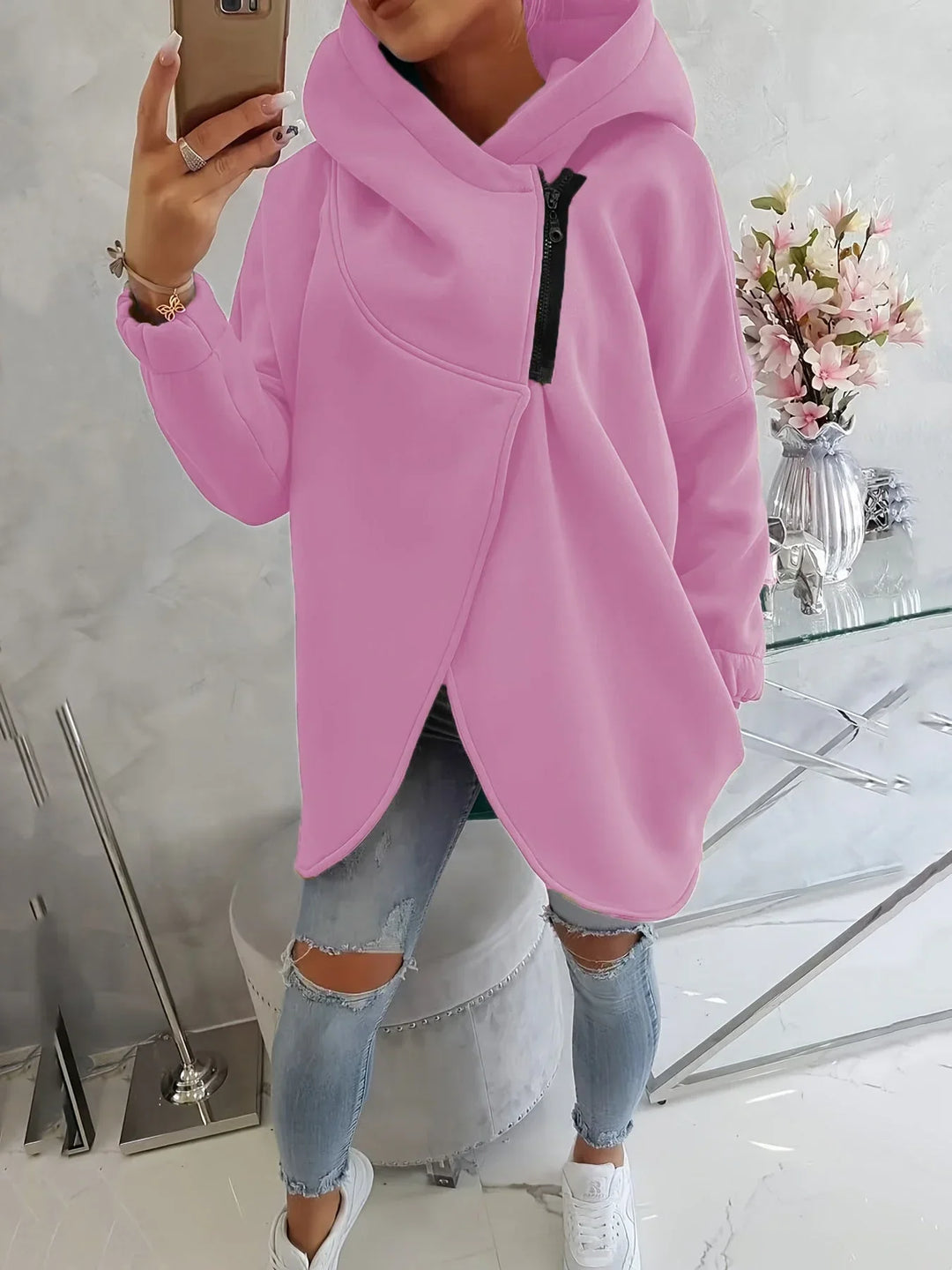 Women's Oversized Jumper – Cowl Neck Fleece