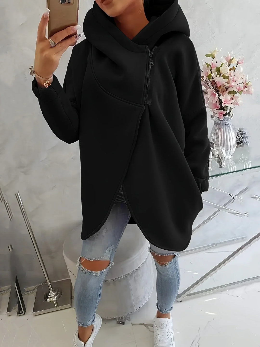 Women's Oversized Jumper – Cowl Neck Fleece