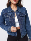 Women's Cropped Denim Jacket – Button Front