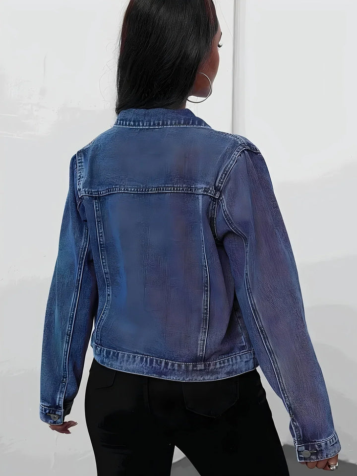 Women's Cropped Denim Jacket – Button Front