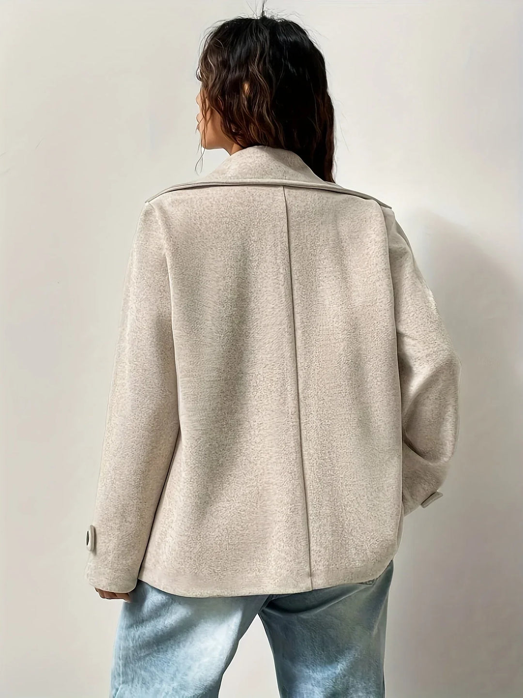 Women's Double Breasted Oversized Wool Blend Peacoat