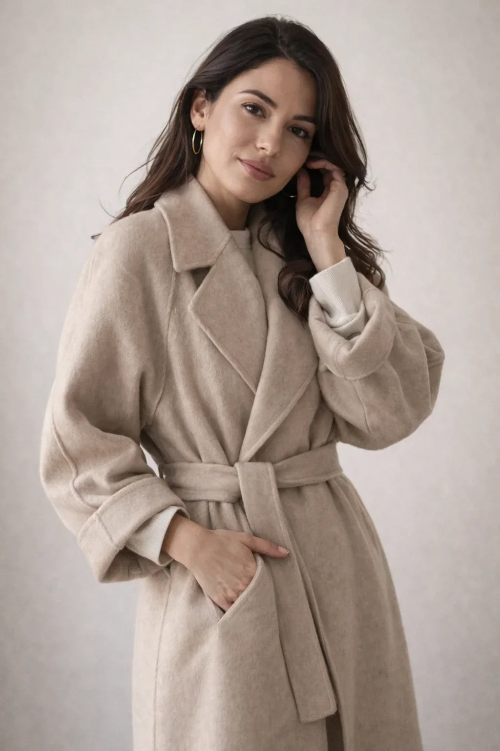 Women's Long Belted Trench Coat