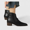 Women's Faux Leather Side Zip Ankle Boots – V-Cut Topline