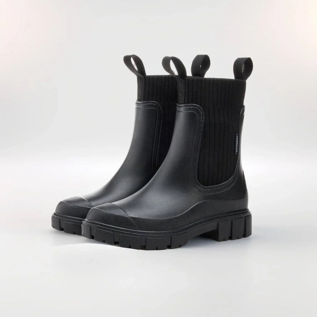 Women's Ankle Boots – Ribbed Knit Cuff