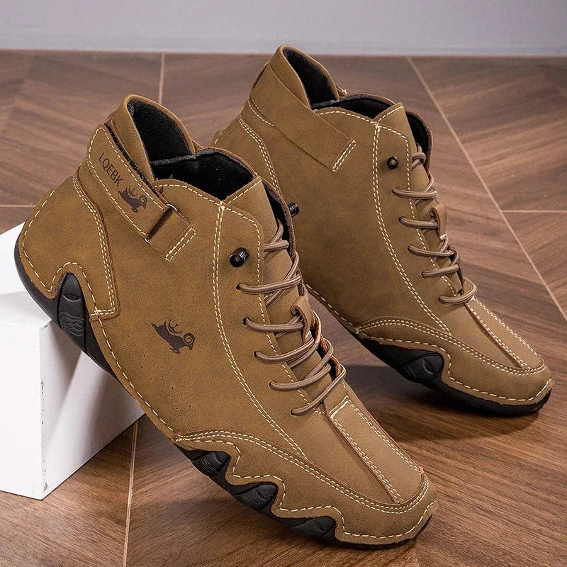 Women's Suede Lace-Up Ankle Boots – Wavy Rubber Sole