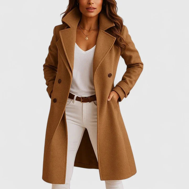 Women's Button-Front Coat – Classic Lapels