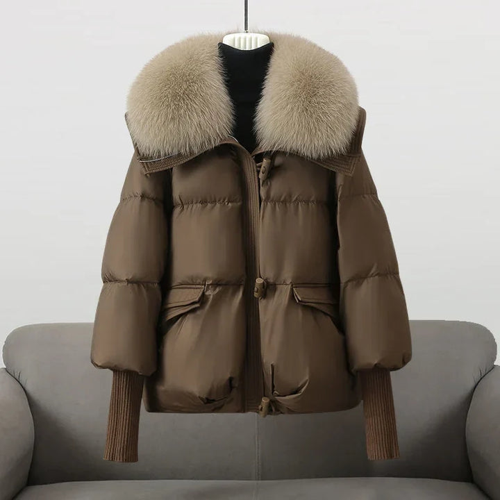 Women's Faux Fur Collar Hooded Oversized Puffer Jacket