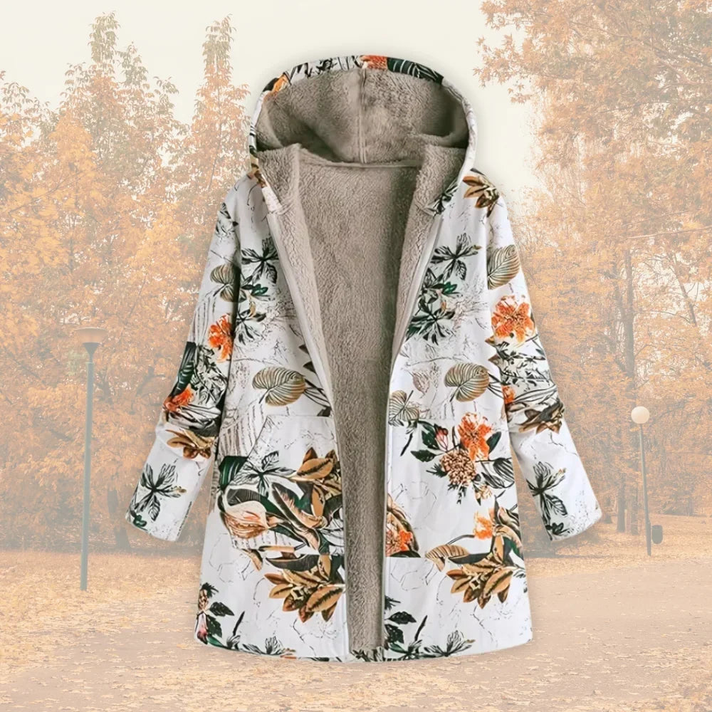 Women's Floral Zip-Up Hood Jacket – Reversible Print