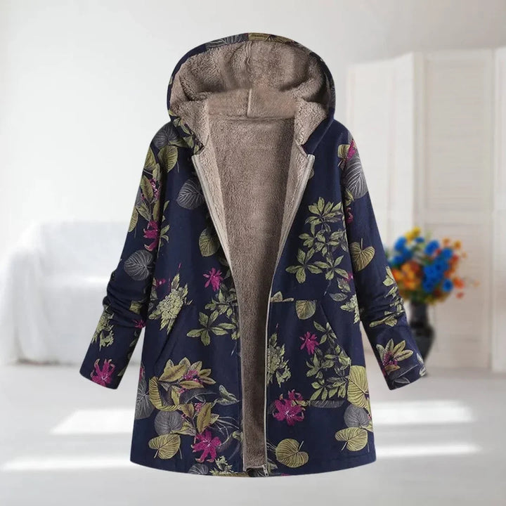 Women's Floral Zip-Up Hood Jacket – Reversible Print
