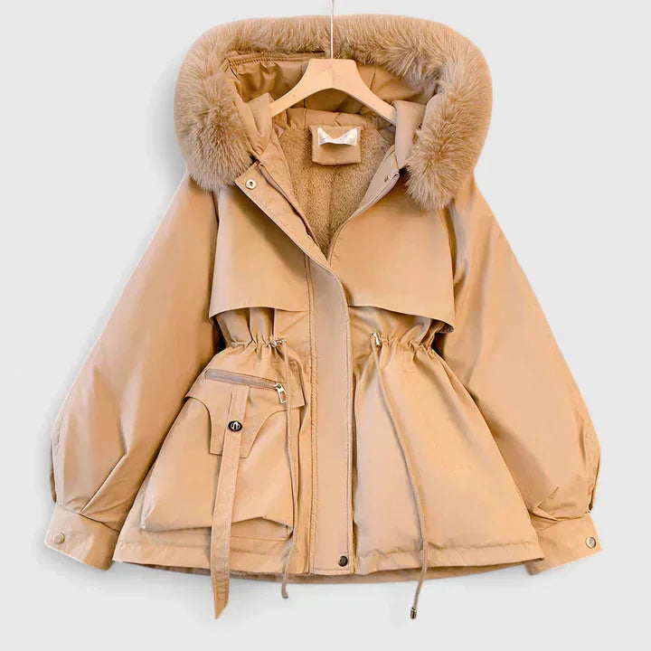 Women's Zip-Up Faux Fur Hood Parka – Trim