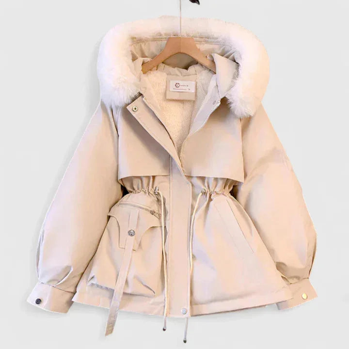Women's Zip-Up Faux Fur Hood Parka – Trim