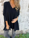 Women's Knit V-Neck Jumper – Oversized Tunic Fit
