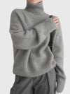 Women's Knit Roll Neck Jumper – Ribbed Cuffs And Hem