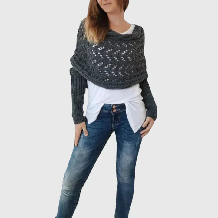 Women's Knit Jumper – Open-Weave Pattern