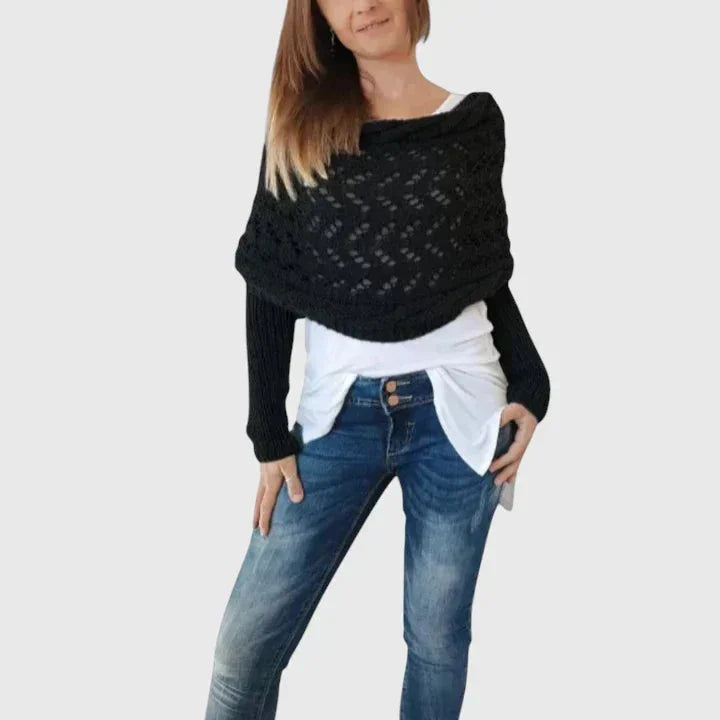 Women's Knit Jumper – Open-Weave Pattern