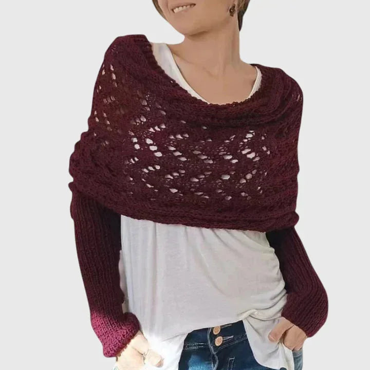 Women's Knit Jumper – Open-Weave Pattern