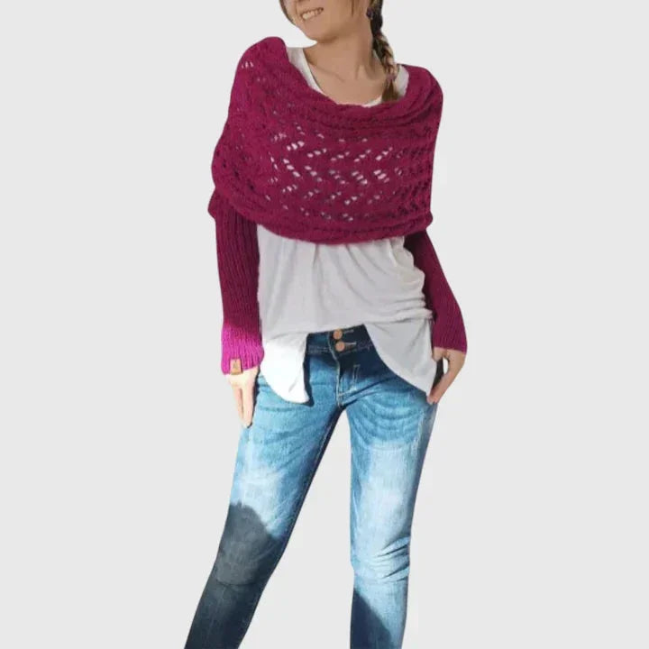 Women's Knit Jumper – Open-Weave Pattern