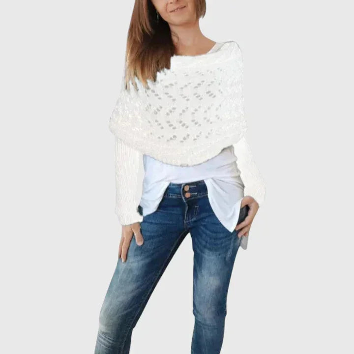 Women's Knit Jumper – Open-Weave Pattern