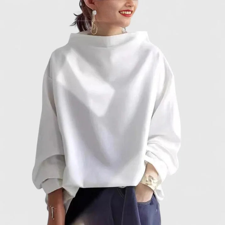 Women's Stand Collar Sweatshirt – Loose Draped