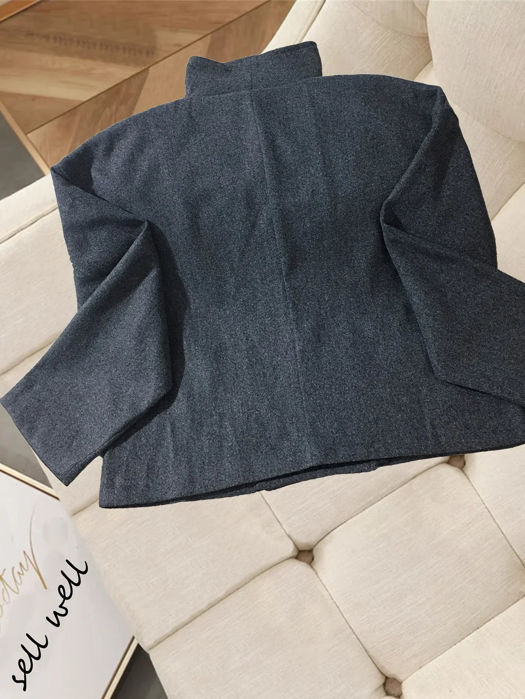 Women's Cropped Wool Double Breasted Peacoat