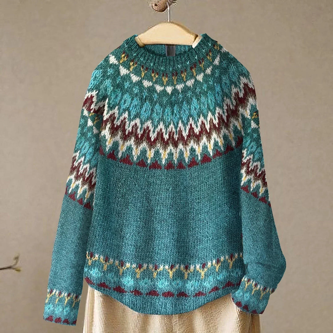 Women's Knitted Fair Isle Crew-Neck Jumper