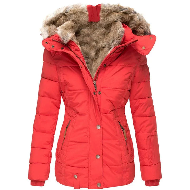 Women's Puffer Jacket, Fitted – Fur-Lined Hood