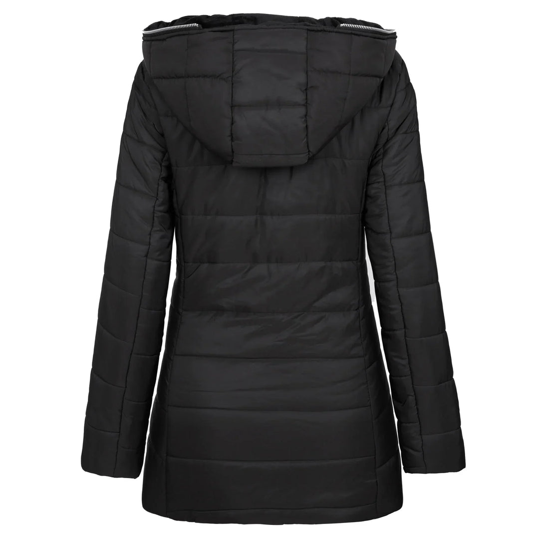 Women's Fitted Hooded Quilted Puffer Jacket – Fleece Lining