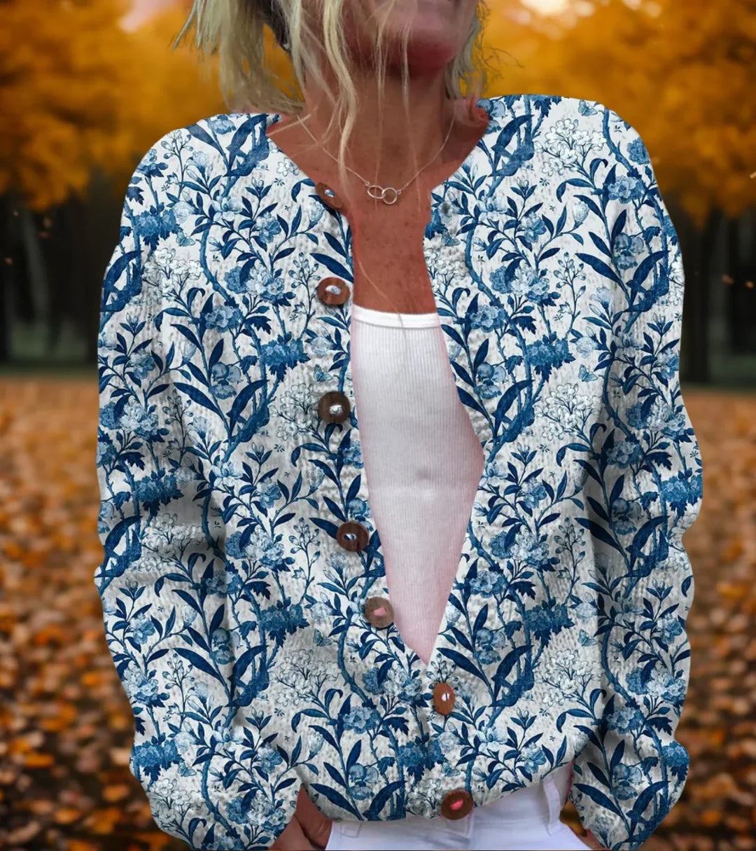 Women's Floral Design Cardigan