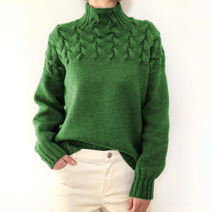 Women's Jumper – Cable-Knit Roll-Neck Relaxed