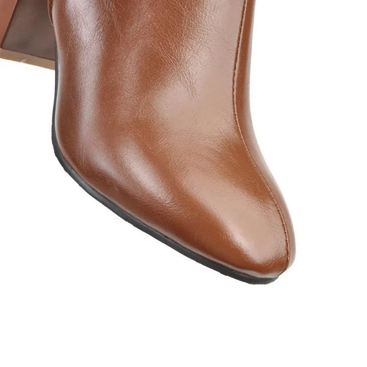 Women's Heeled Block Knee High Boots – Square Toe