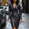 Women's Midi Dress – Croc-Texture Zip